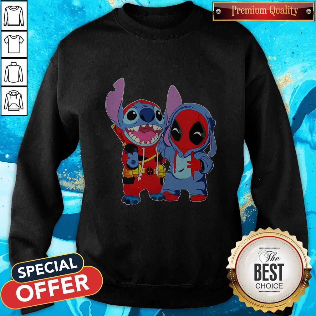 Top Baby Deadpool And Baby Stitch Shirt