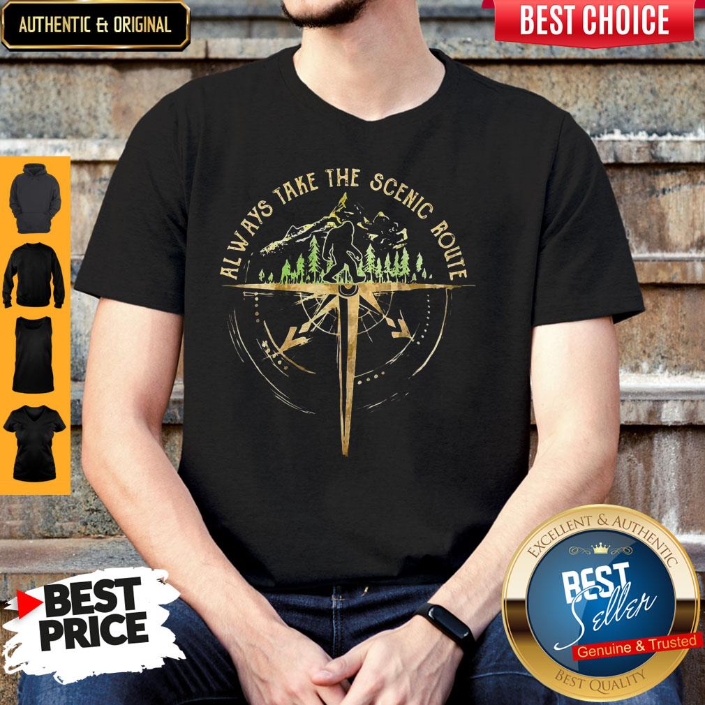 Top Bigfoot Always Take The Scenic Route Shirt