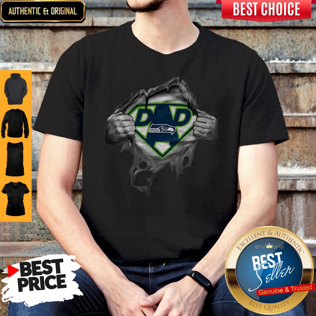 Top Blood Inside Me Dad Seattle Seahawks Logo Shirt