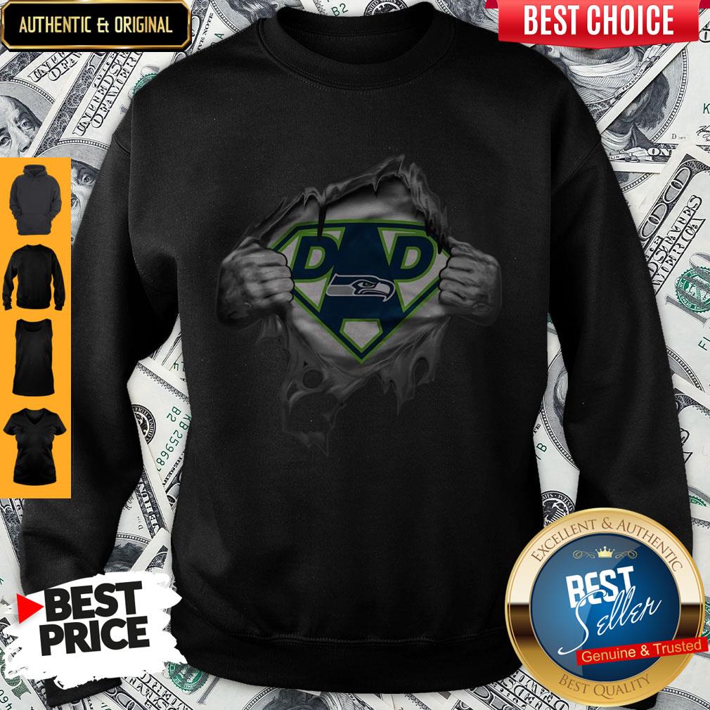 Top Blood Inside Me Dad Seattle Seahawks Logo Shirt