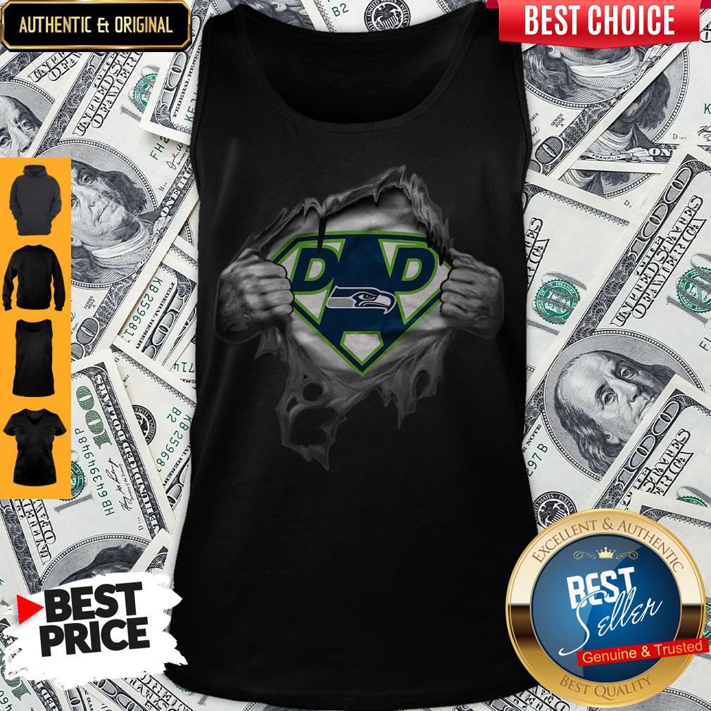 Top Blood Inside Me Dad Seattle Seahawks Logo Shirt