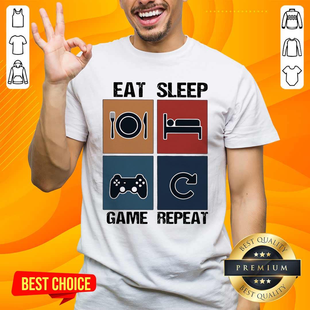Top Eat Sleep Game Repeat Vintage Shirt