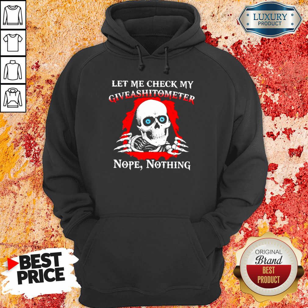 Top Let Me Check My Giveashitometer Skull Shirt