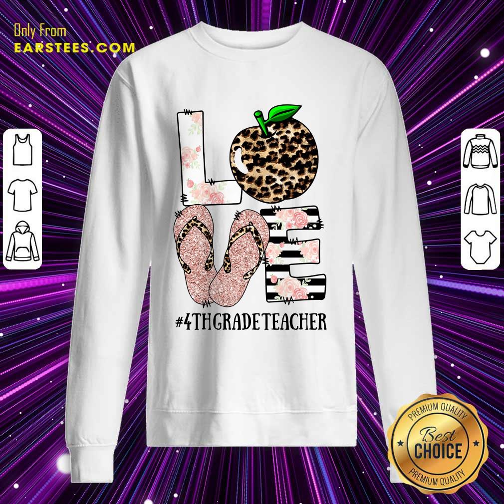 Top Love Apple 4th Grade Teacher Shirt