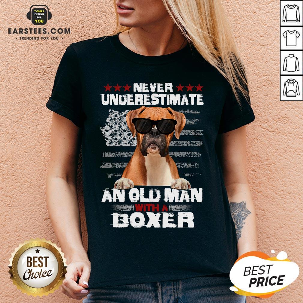 Top Never Underestimate An Old Man With A Boxer Shirt