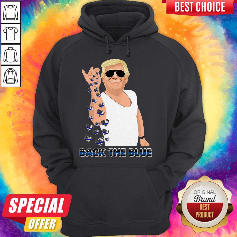 Top Trump Sprinkles Heart Back The Blue Police Shirt