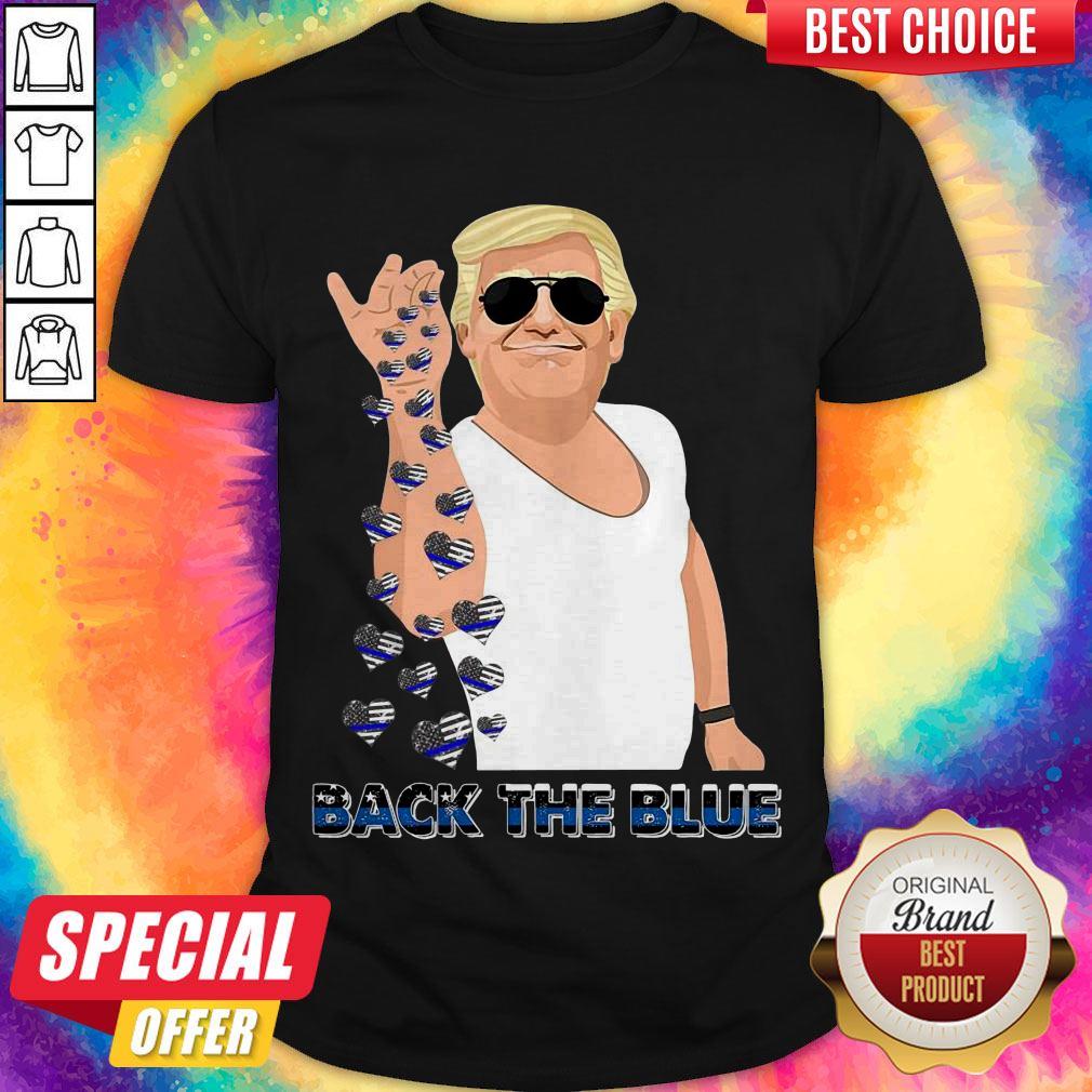 Top Trump Sprinkles Heart Back The Blue Police Shirt