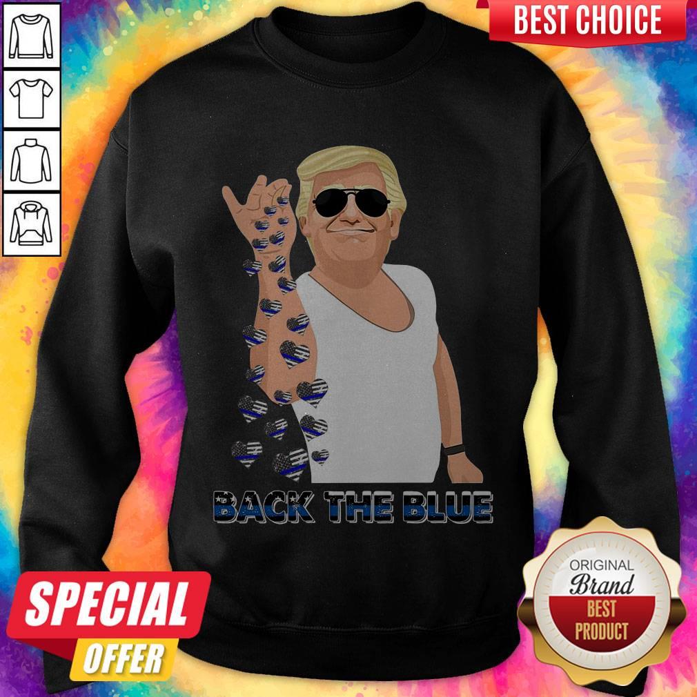 Top Trump Sprinkles Heart Back The Blue Police Shirt