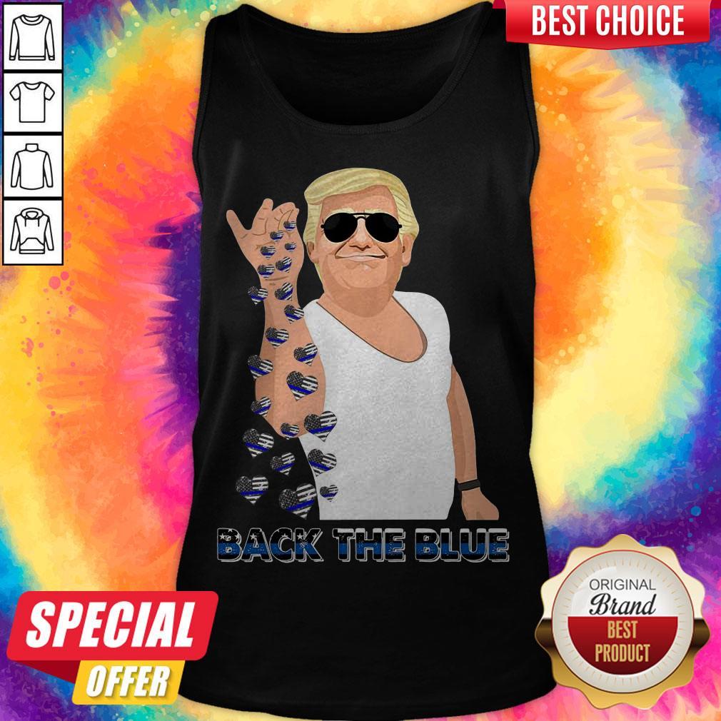 Top Trump Sprinkles Heart Back The Blue Police Shirt