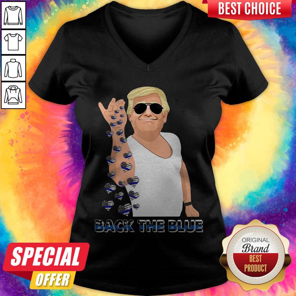 Top Trump Sprinkles Heart Back The Blue Police Shirt
