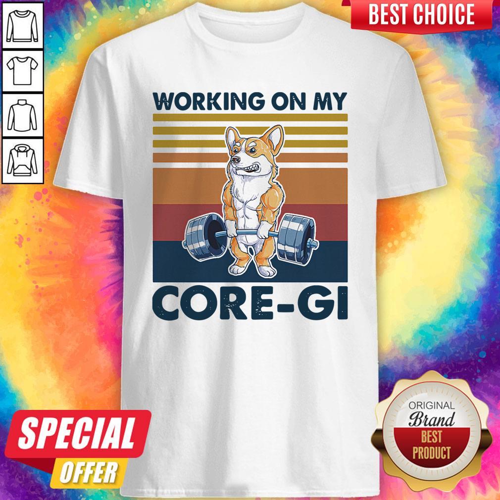 Top Weight Lifting Working On My Core Gi Vintage Retro Shirt