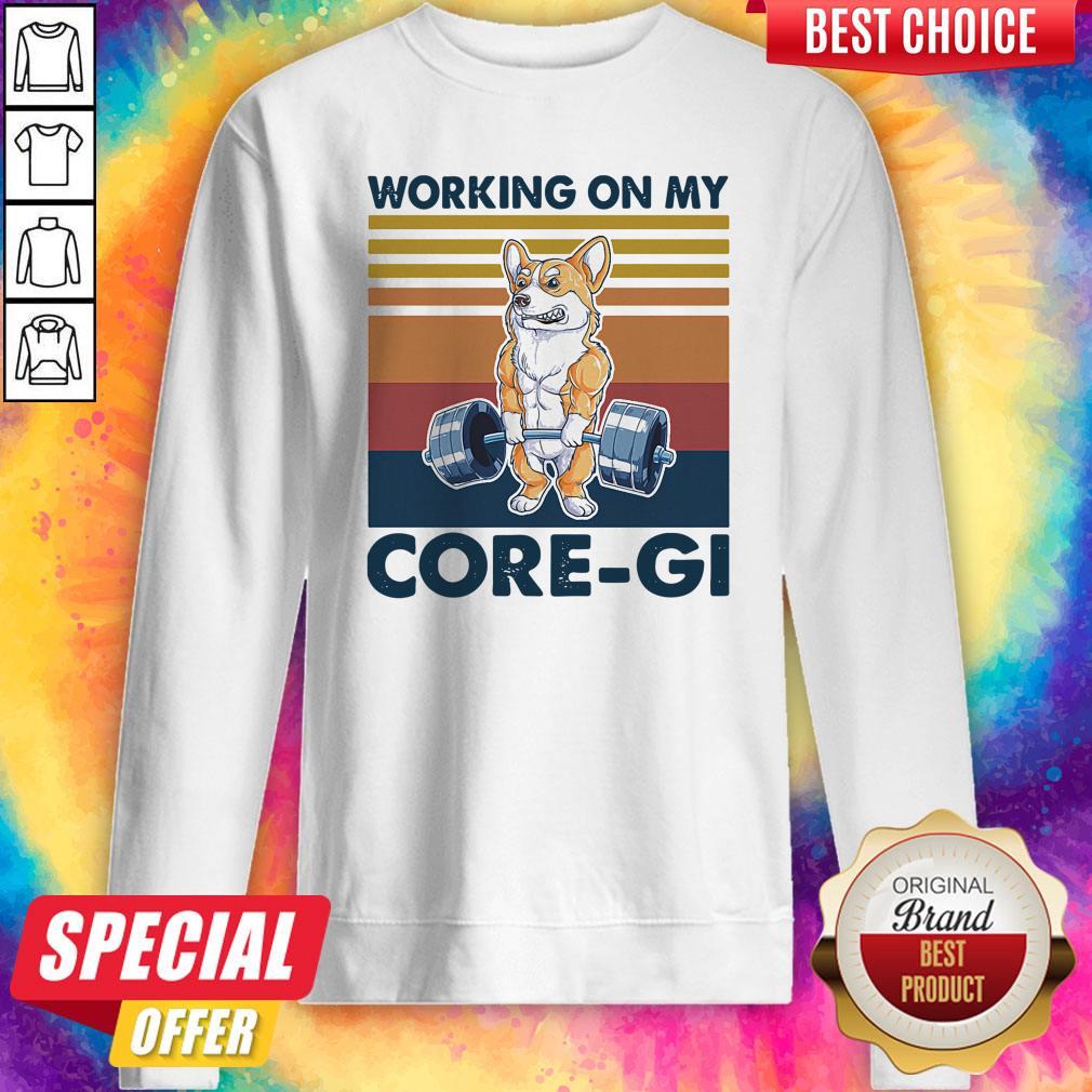 Top Weight Lifting Working On My Core Gi Vintage Retro Shirt