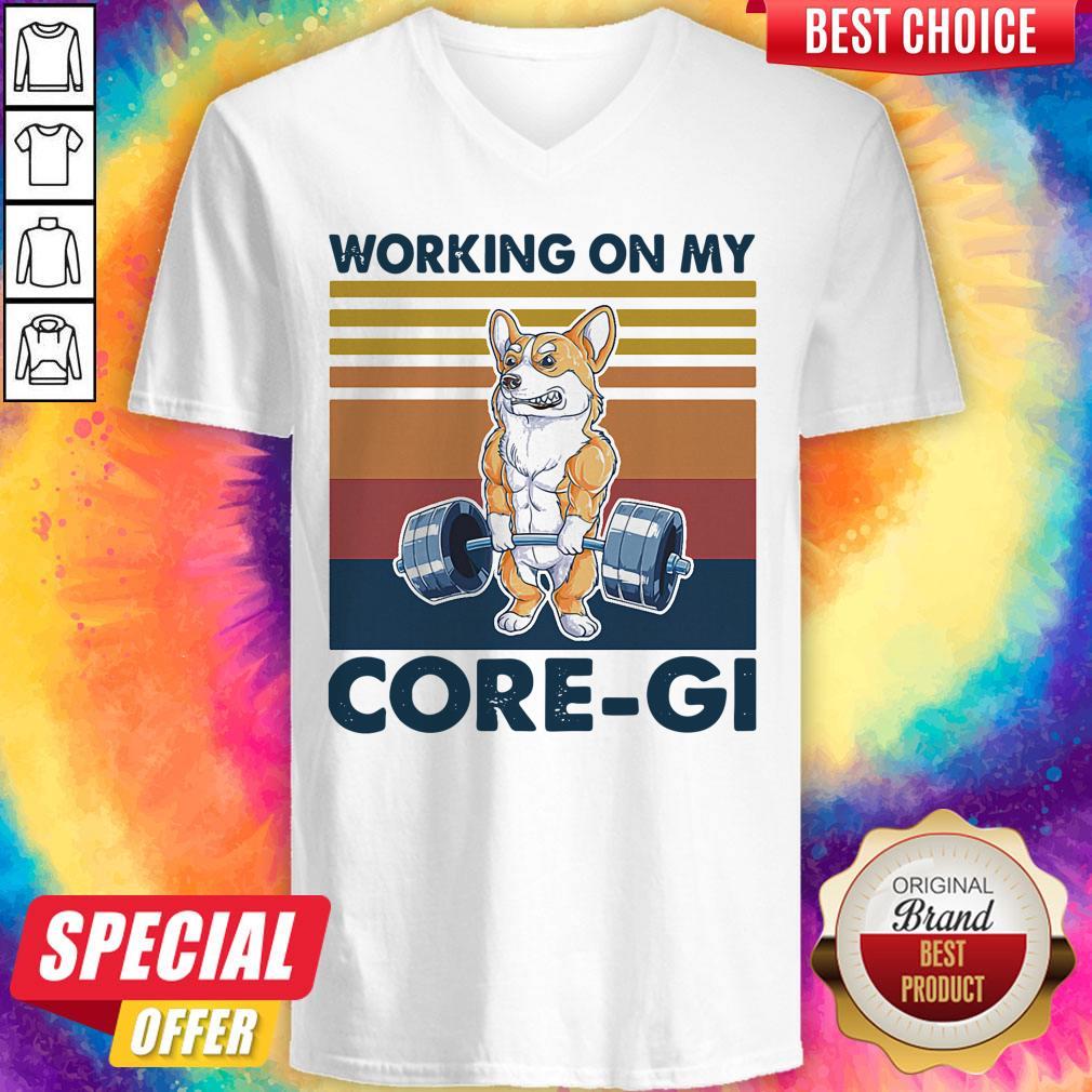 Top Weight Lifting Working On My Core Gi Vintage Retro Shirt