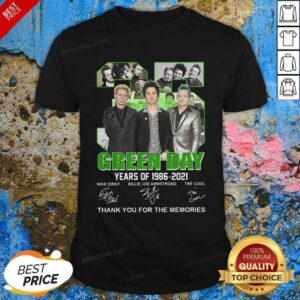 Hot 35 Green Day Years Of 1986 2021 Signatures Thank You For The Memories Shirt