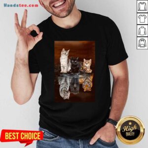 Perfect Three Cat Tiger Reflections 5d Diamond Diy Shirt