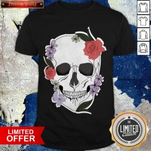 Skull Floral Rose Vintage Day Of The Dead Shirt