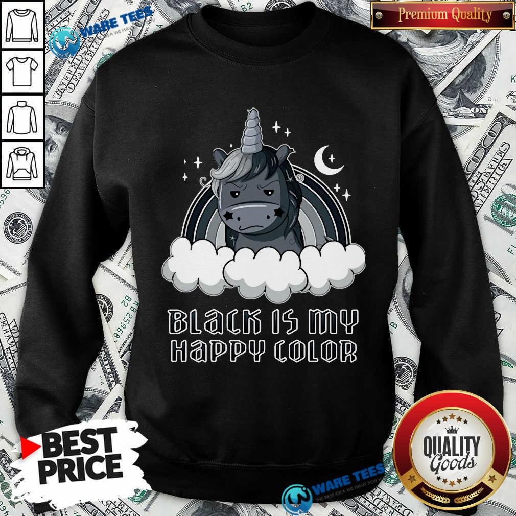 Unicorn 1 Black Is My Happy Color Shirt