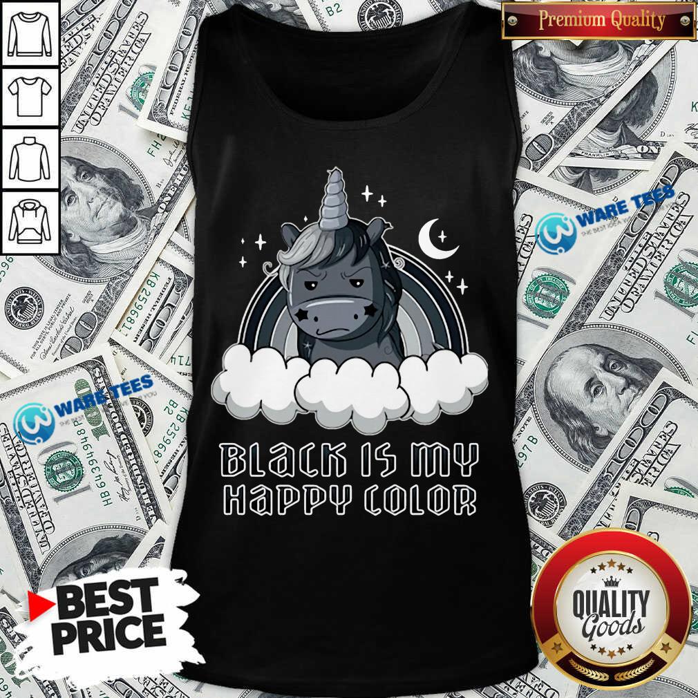 Unicorn 1 Black Is My Happy Color Shirt