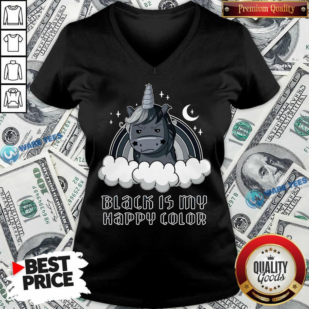 Unicorn 1 Black Is My Happy Color Shirt