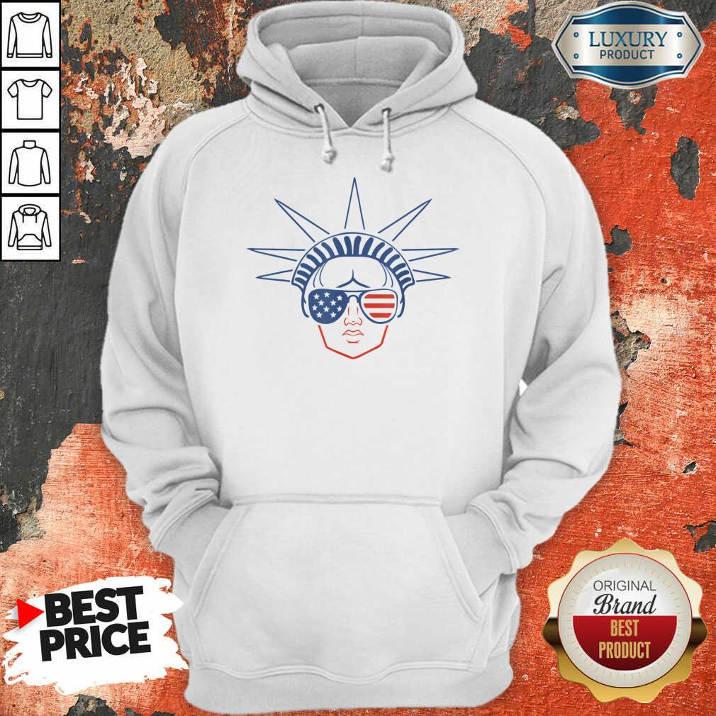 US Flag Statue Of Liberty Sunglasses Apparel July 4th Party Shirt