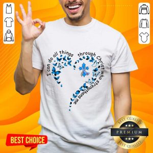 I Can Do All Things Through Christ Who Strengthens Me Cancer Heart Butterfly Shirt