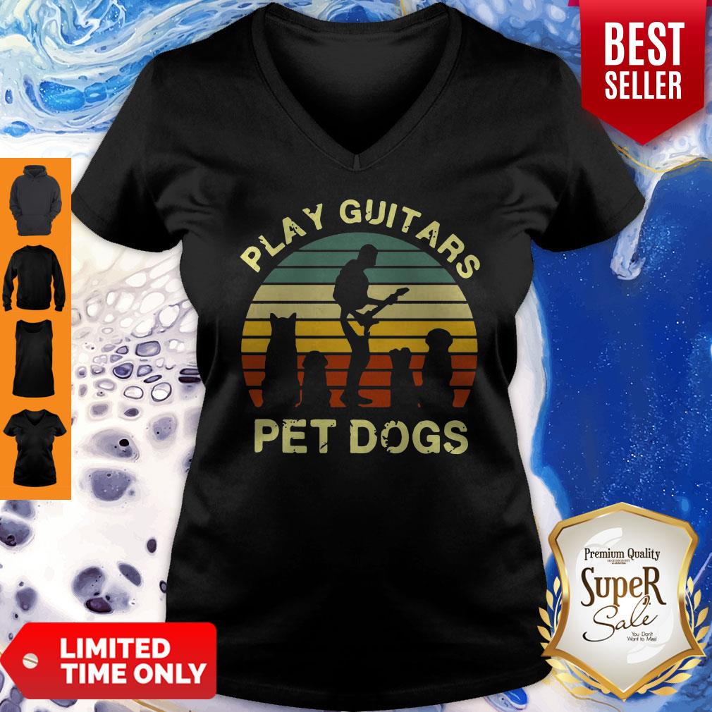 Nice Play Guitars Pet Dogs Vintage Shirt