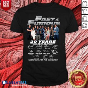 Awesome Fast And Furious 20 Years 2001-2021 Thank You For The Memories Signatures Shirt