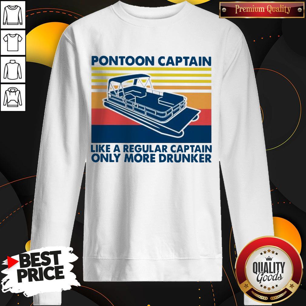 Vintage Pontoon Captain Like A Regular Captain Only More Drunker Shirt