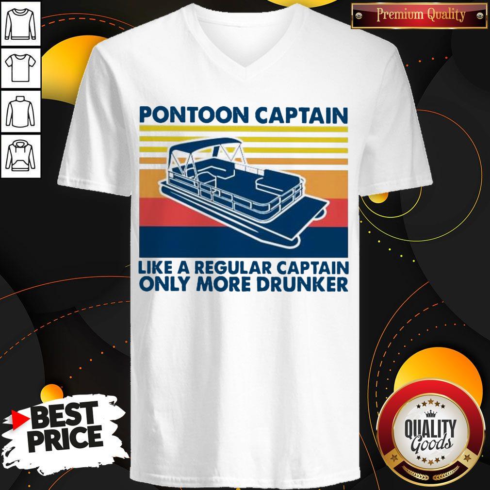 Vintage Pontoon Captain Like A Regular Captain Only More Drunker Shirt