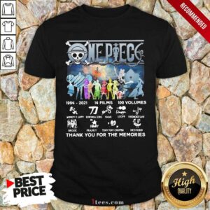 Awesome One Piece 14 Films 100 Volumes Thank You For The Memories Signatures Shirt