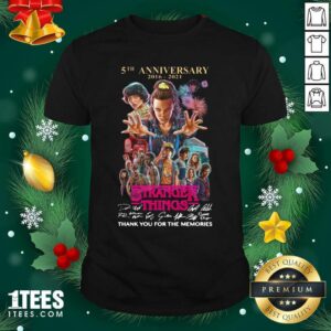Pretty Stranger Things 5th Anniversary Signatures Thank You For The Memories Shirt