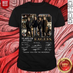 50 Years Of 1971 2021 Eagles Signatures Thank You For The Memories Shirt