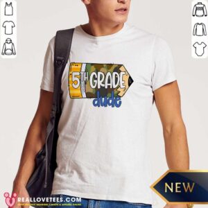 School Pencil Camo Back To School 5th Grade Yude Shirt