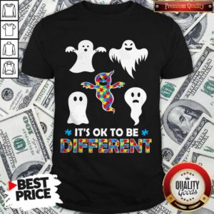 Pretty Halloween Autism Awareness Boo Ghosh It’s Ok To Be Different Shirt