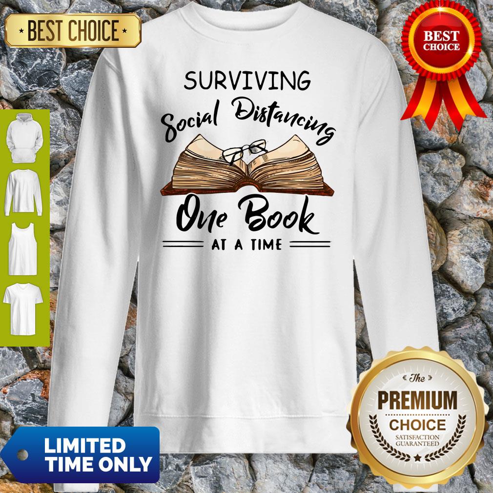 Official Surviving Social Distancing One Book At A Time Shirt