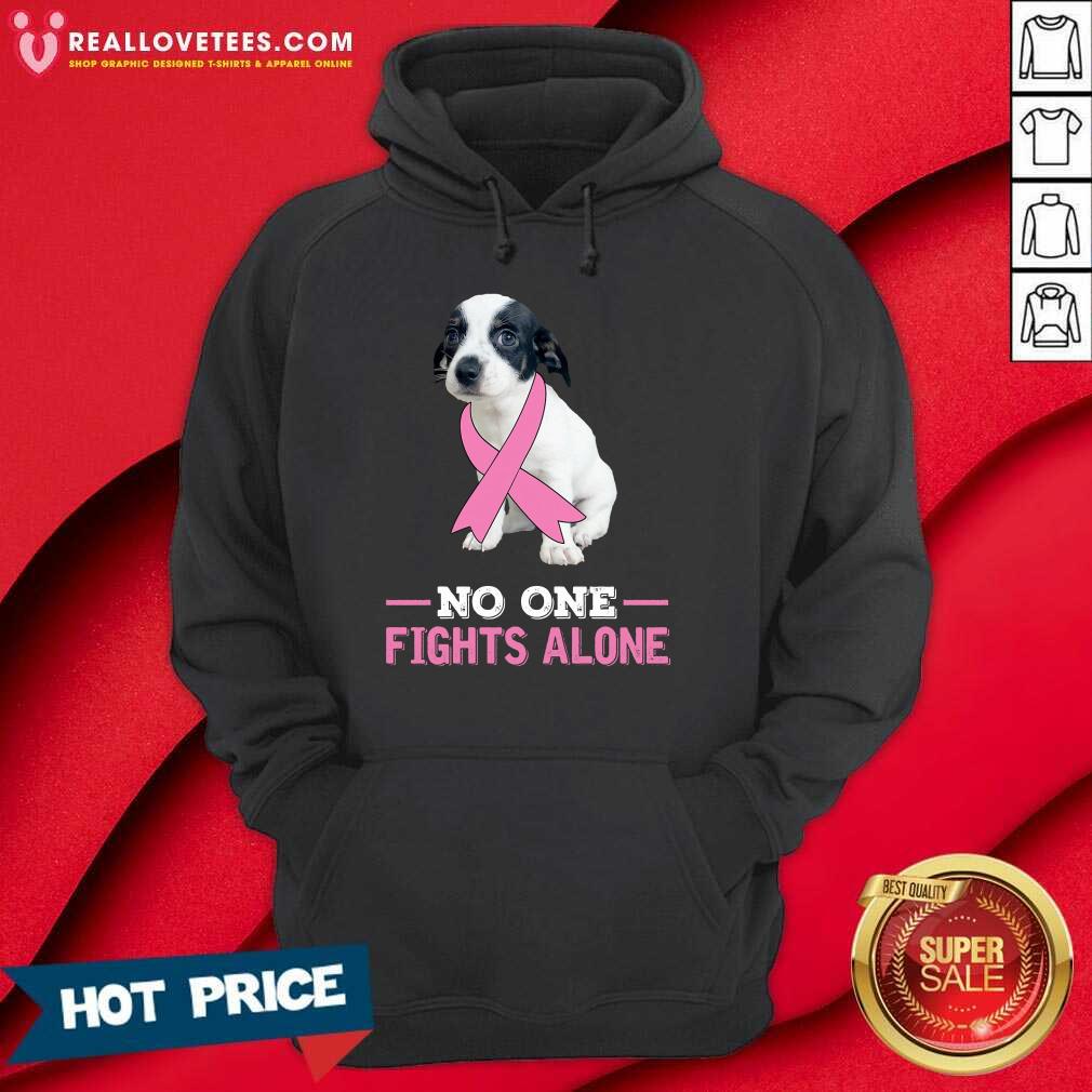 White Chiweenie Dog No One Fights Alone Fight Shirt