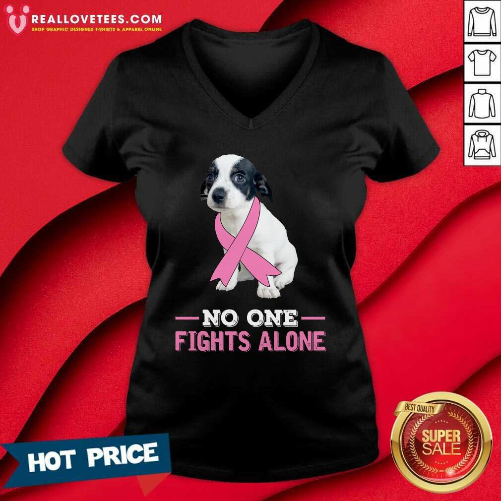 White Chiweenie Dog No One Fights Alone Fight Shirt