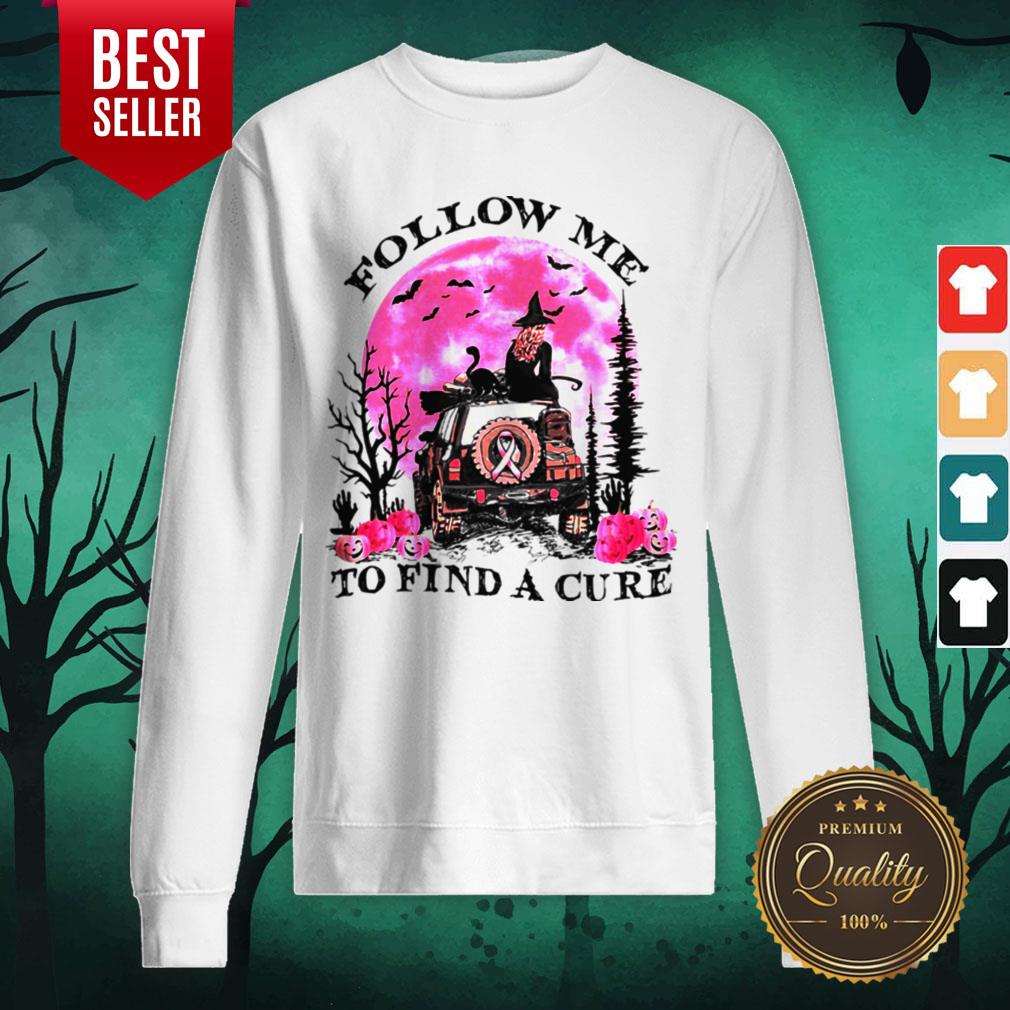 Witch Follow Me To Find A Cure Cancer Awareness Halloween Shirt