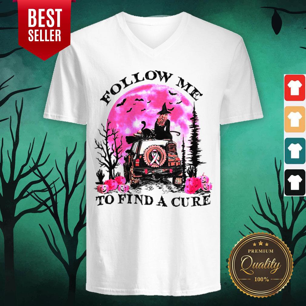 Witch Follow Me To Find A Cure Cancer Awareness Halloween Shirt