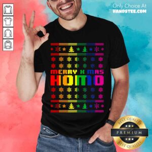 Pretty Merry X Mas Homo Rainbow Color Bisexual Homosexual Pride Shirt