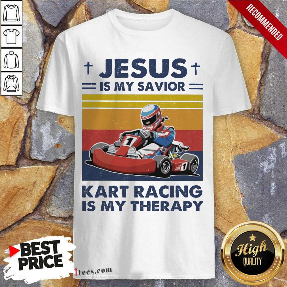 Wonder Jesus Is My Savior Kart Racing Is My Therapy Vintage Shirt
