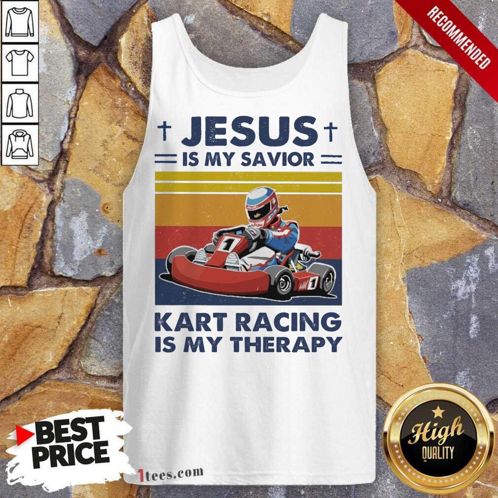Wonder Jesus Is My Savior Kart Racing Is My Therapy Vintage Shirt