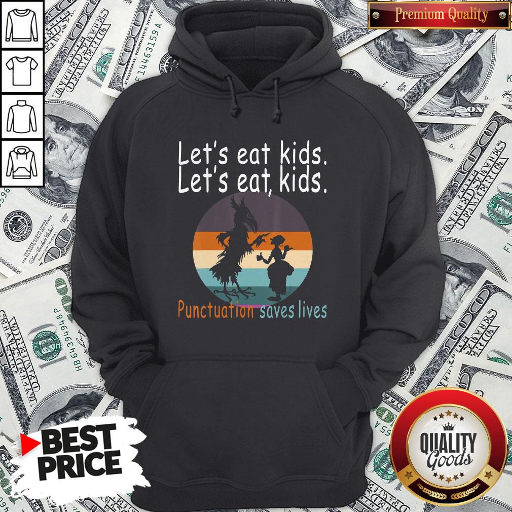 Lets Eat Kids Punctuation Saves Lives Teacher Halloween Vintage Retro Shirt