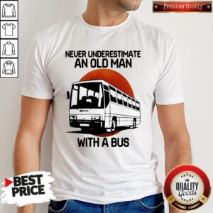 Never Underestimate An Old Man With A Bus Blood Moon Shirt