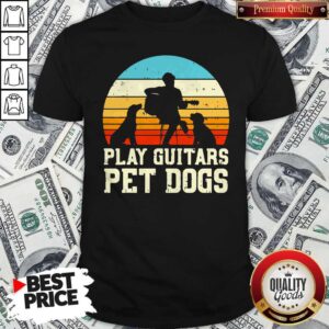 Cute Play Guitars Pet Dogs Vintage Retro Shirt