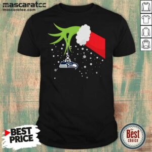 Cute Grinch Hand Seattle Seahawks Merry Christmas Shirt