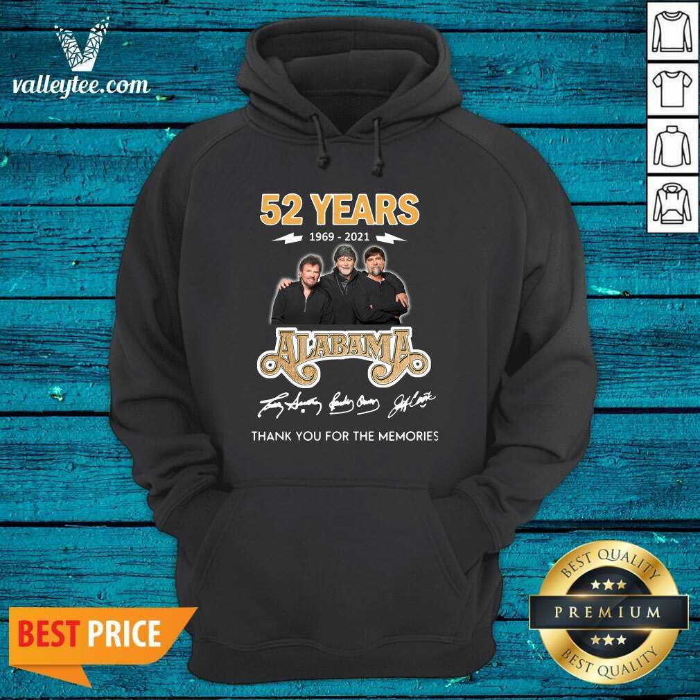 Hot 52 Years 1969 2021 Alabama Thank You For The Memories Signatures Shirt