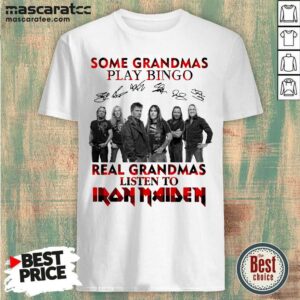 Awesome Plaid Some Grandmas Play Bingo Real Grandmas Listen To Iron Maiden Signature Shirt