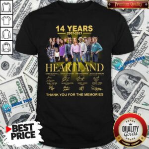 Good Heartland 14 Years 2007 2021 Thank You For The Memories Signatures Shirt