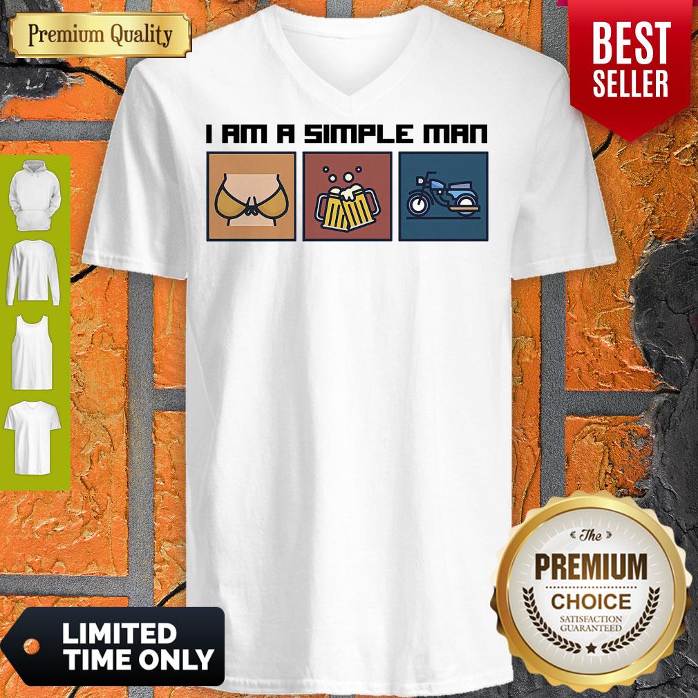 Top I Love Boobs Beer And Motorbike I Am A Simple Man Shirt